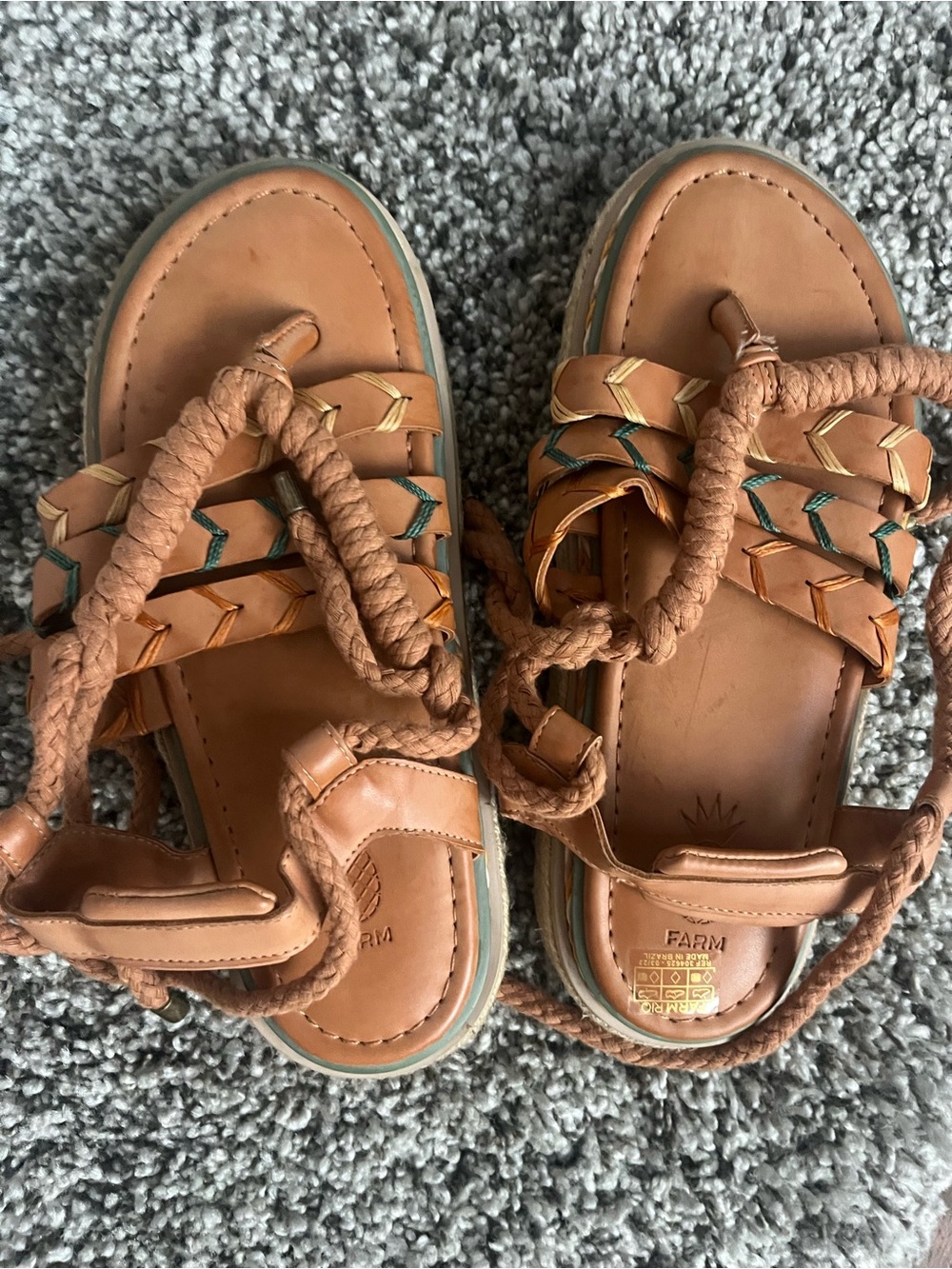 Farm Rio Rope Tie platform sandals. Size 10 - Picture 2 of 6
